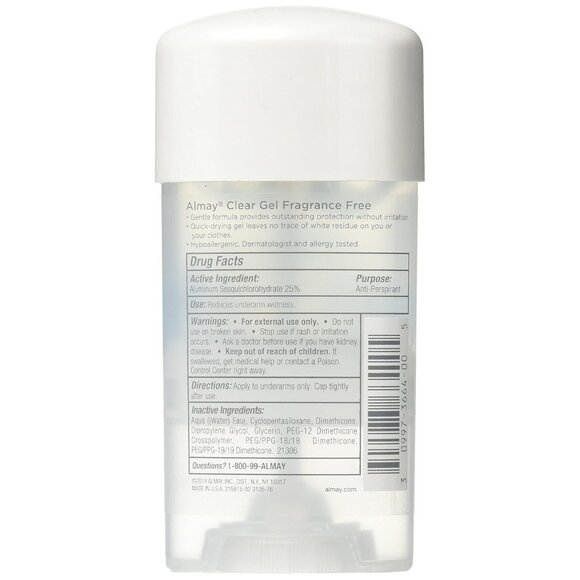 Almay Anti-Perspirant & Deodorant Clear Gel For Sensitive Skin 2.25 Ounc… - Picture 2 of 2